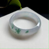 Jade bracelet bangle 58.5mm wide ice green flower jade bangle natural texture