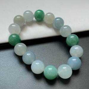 Three-color jade bead bracelet front view