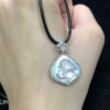 18K high-ice jade Buddha pendant front view