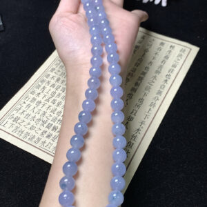 Lavender jade jewelry necklace with natural floral beads