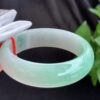 Sweet apple green authentic jade bracelet front view