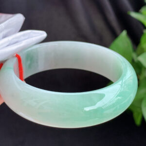 Sweet apple green authentic jade bracelet front view