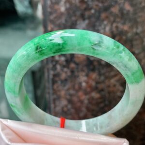 Green Jade Bangle Bracelet | Classic 57mm Round Circle – Vibrant Color, Smooth Finish