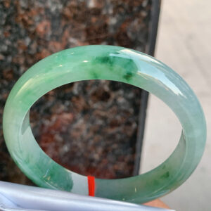 Full view of old mine blue jade bracelet
