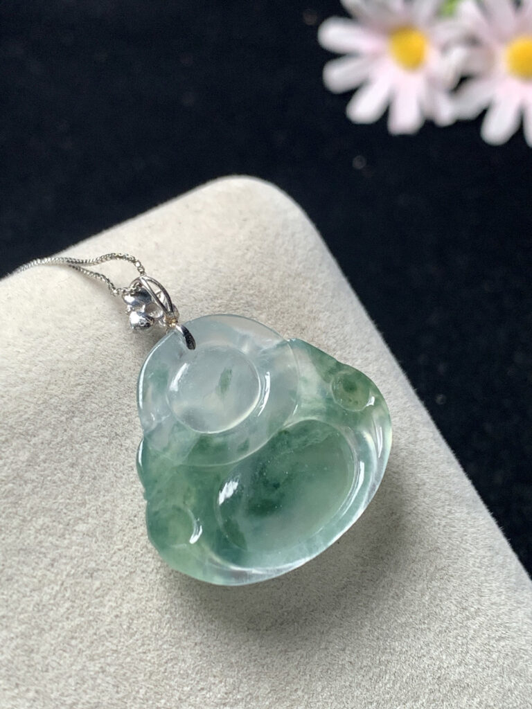 Jade Buddha necklace presented in elegant gift box