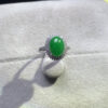 Jade rings featuring imperial green cabochon in 18K gold