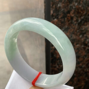 Icy Smooth Large Jade Bangle | Wide & Thick Design | Size 60-17-8.5mm | Icy & Delicate