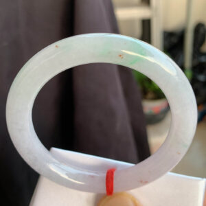 Ice-Luminous Round Bar Jadeite Bangle 53mm Inner Diameter | Premium Old Material, High-Quality Jade
