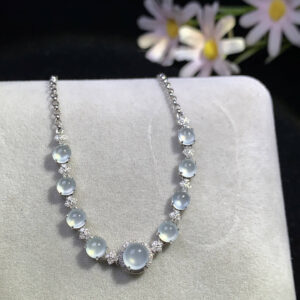 18K High-Ice Oval Jadeite Bracelet | 7.4mm x 5.3mm Oval Stones | Premium Craftsmanship