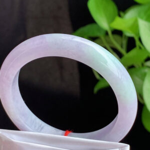 Premium Ice-Purple Spring Color Full-Round Jadeite Bangle | 58mm x 11mm x 8mm | Vivid Color & Old Mine Quality