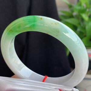 Old Mine Yellow-Green Full Round Jadeite Bangle | 60-12-9 Size, Old Mine Ice-Like, Vibrant Colors, Superb Craftsmanship