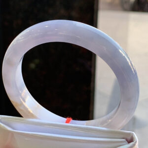 Violet and Yellow Jadeite Full Round Bangle – Super Old Material, Luminous Texture, Sweet and Eye-catching Colors