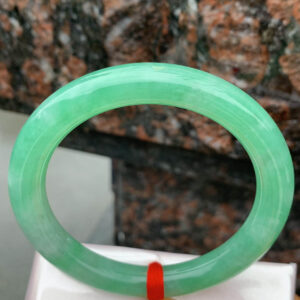 Ice Full Green Round Jadeite Bangle – Old Material, Ice-Like Shine, Size 52-9