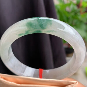 Gel Ice Floating Flower Full Round Jadeite Bangle | Size 57.6-12.1-8.6, Super Ice, Glowing with Radiance