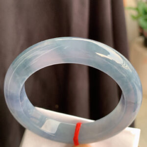 Ice Purple Full Round Jadeite Bangle – 55mm, Old Mine, Smooth and Delicate