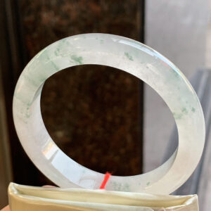 Exquisite Ice Floating Flower Jadeite Bangle – 56mm, Snowstorm-like Glow, Luminous & Dynamic