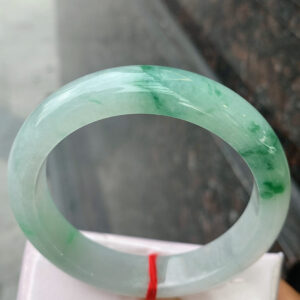 Ice Floating Flower Full Round Jadeite Bangle – 55mm, High Water Content, Luminous & Translucent