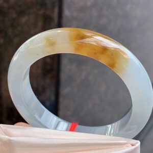 Ice Gel Floating Yellow Jadeite Bangle – 55mm, Full Round, Old Mine, Luminous & Radiant