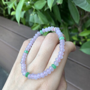 Fresh and Minimalist Jadeite Abacus Bead Bracelet | 5.7mm Icy Green Elegance