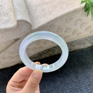 Ice Spring-Color Jadeite Bangle | 52.3mm Full-Round | Old Mine Clarity, Fine Texture & Soft Elegance